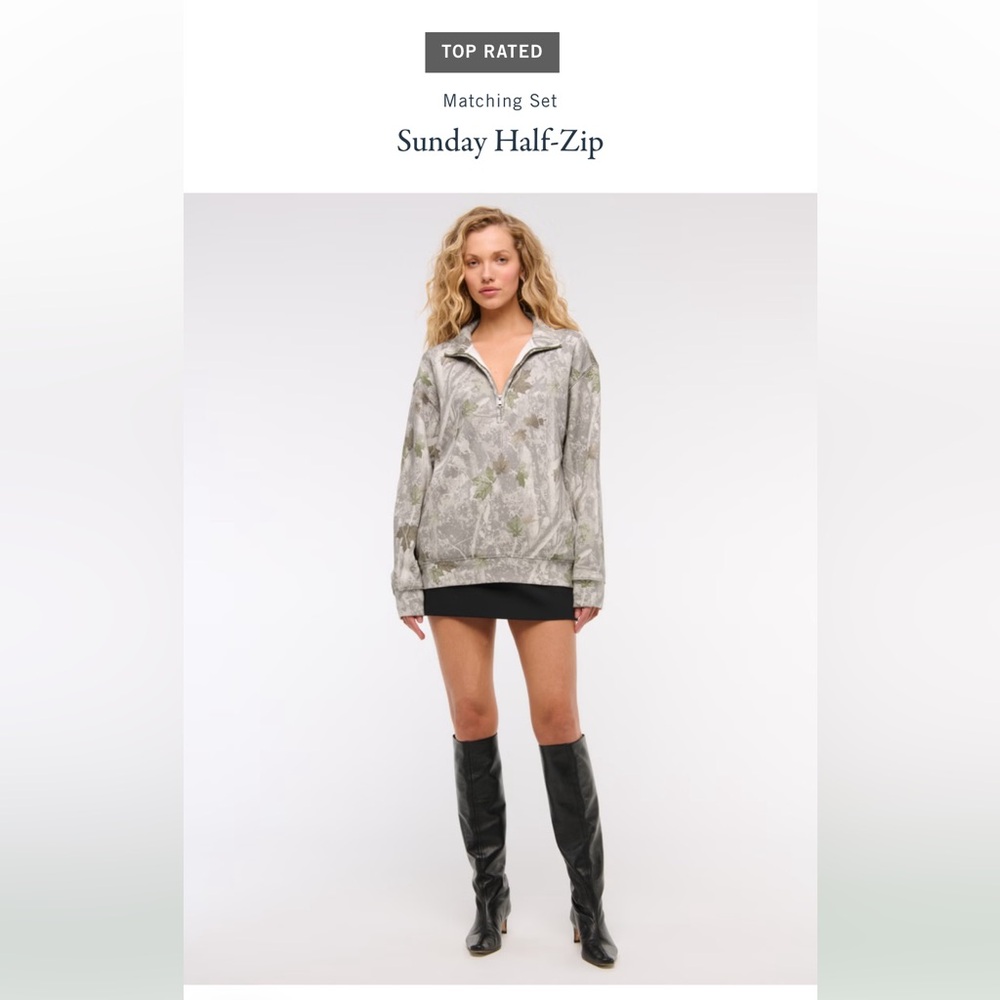 Abercrombie Sunday Half Zip in Camo - Picture 5 of 5